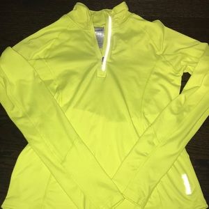 Neon yellow quarter-zip